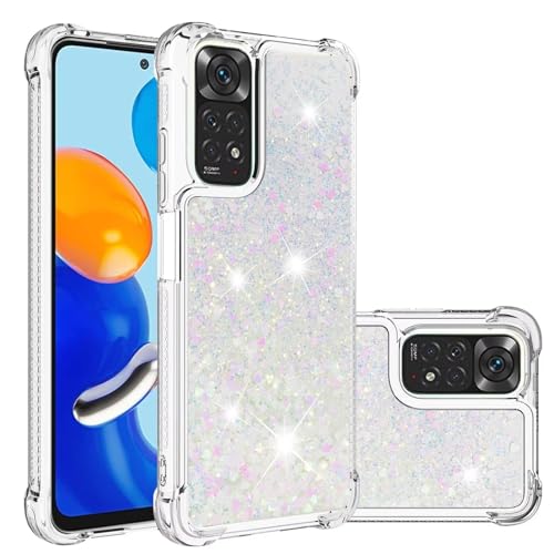 Nadoli Glitzer Treibsand Hülle für Xiaomi Redmi Note 12 Pro 4G,Silikon Stoßfest Handyhülle Transparent TPU Bumper Schutzhülle Flüssig Durchsichtig Quicksand Case