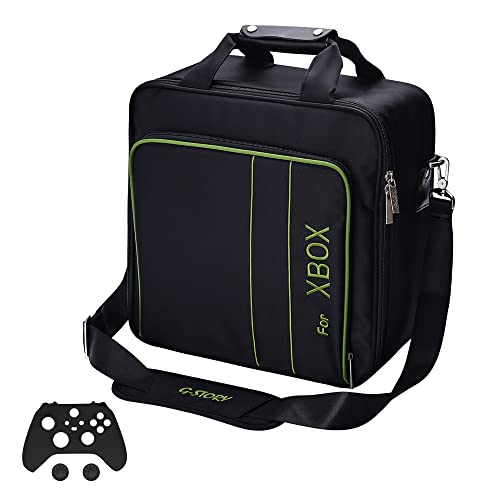 G-STORY Tasche für Xbox Series X S, Tragetasche für Xbox Series X/S Konsolen mit Schultergurt und Unterteilbaren Fächer für Zubehör, Controller-Skin*1 enthalten