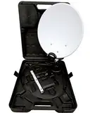 Opticum 9058 Camping/Balkon SAT-Anlage mit Koffer (HDTV, 3D, UHD, EasyFind Single LNB, 10m Kabelring) lichtgrau