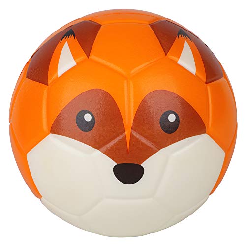 BORPEIN 15,2 cm großer Mini-Fußball, niedliches Tier-Design, Schaumstoffball, weich und federnd, perfekte Größe für Kinder zum Spielen, Fuchs