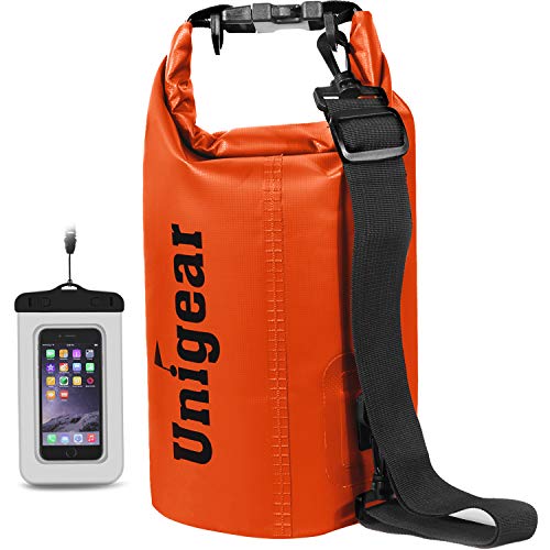 Unigear Dry Bag, Wasserdicht Taschen mit Handytasche und Gurte für Boot und Kajak, Angeln, Rafting, Schwimmen, Camping und Snowboarden, MEHRWEG