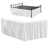 Schlafsaalbett Rock 36inch Polyester Atmungsaktivem Maschinenbett Rock weiße Plissierte Falten -Farb -Schlafsaal