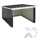 Gardebruk® Mähroboter Garage Pultdach Metall 89x90x54cm Wetterbeständig Dach klappbar 4X Erdanker Carport Rasen Anthrazit