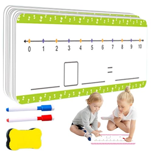 Trocken abwischbare Zahlenkarten, löschbare Zahlentafel | 0-20 Doppelseitiges kleines Whiteboard-Additions-Subtraktions-Spiel - Mathe-Whiteboard, Lernspielzeug, Klassenzimmer- und Haushaltsbedarf, 8 S