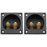 Hsthe Sea 2 Stück quadratische 2-Wege-Lautsprecherbox, Anschlussdose, Lautsprecher-Anschlussdose mit Bananenstecker für DIY-Heim-Auto-Stereolautsprecher