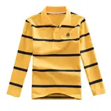 Jungen Poloshirt mit Streifen Langarm T-Shirt für Kinder Kleinkind Poloshirts für Jungen Active-Poloshirts mit Knopfleiste&Reverskragen Lässig Basic Polo Shirt Moden Atmungsaktiv Tops 3-14 Jahre