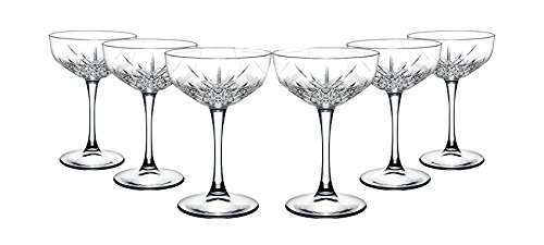 Pasabahce 440236 Sektschale „Timeless“ im Kristall-Design, 25,5 cl, Höhe ca. 15,7 cm, 6er Set aus Glas