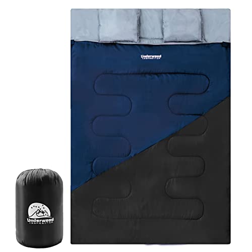 2-Personen Schlafsack Kleines Packmaß für Outdoor - Kinder Doppelschlafsack für Camping, Leicht Winter Deckenschlafsack, Wasserdicht 2 Person Schlafsack für Erwachsene, Damen von Underwood Aggregator
