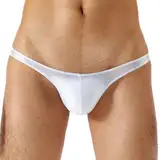 Sywiyi Herren String Badehose Sexy Badeslip Kurz Eng Mini Slip Schwimmhose Thongs Trunks Sommer Bademode Stretch Weiß M