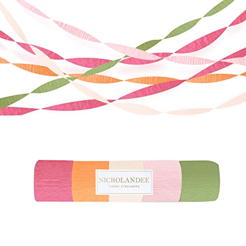 NICROLANDEE 5 Rollen Krepppapier-Luftschlangen, Hintergrund Dekoration für Osterdekorationen, Geburtstag, Hochzeit, Gartenparty, Brautparty, Babyparty, Frühlings-Heimdekoration