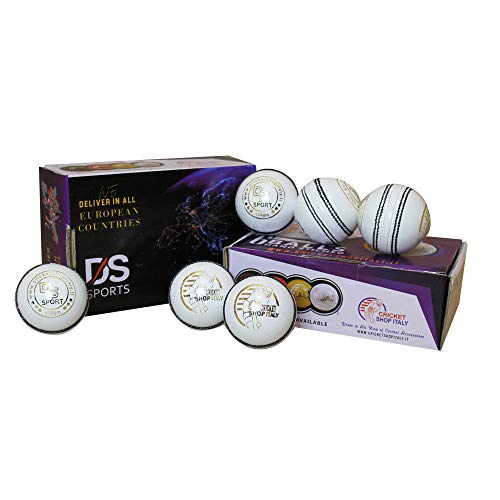 DS Sports Cricket Ball White 6 Ball Pack White-40 Over