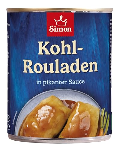 SIMON Kohlrouladen 800 g I Zwei Krautwickel mit Schweinefleisch in pikanter Sauce I Fleischspezialität in recyclebarer Konserve I Authentische Hausmannskost
