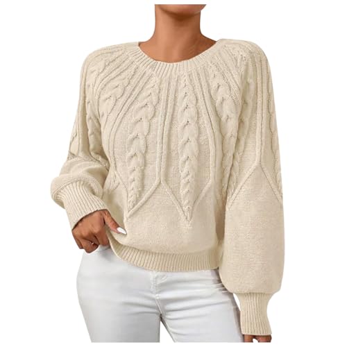 Generisch Oversize Pullover Damen Langarm Female Strickpullover Strickpullover Pullover Damen Herbst Elegant Weihnachten Pullover Damen