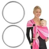 Baby Sling Ringe,2pcs Tragetücher Ringe,Tragbar Aluminiumring für Kleinkinder,Kinder Tragetuch Silber,Baumwolle Wrap Aluminium Ringe,Babytragetuch Ring Zubehör für Kleinkinder