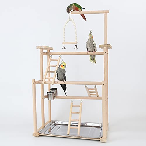 ATB-GIFT Parrot Playstand, Bird Playground, Papagei Vogel Spielplatz, Papageien Vogelständer Vogelspielplatz für Vogelkäfige, für Wellensittich Nymphensittich(44 * 31 * 79CM)