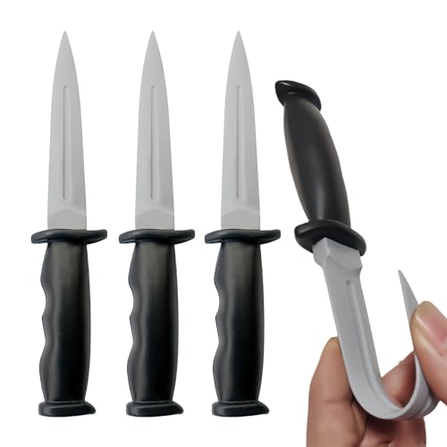 Sporgo 4 Stück Rubber Training Knife Fake Messer für Kampfkunst Training, Kampfsport Gummi Trainingsmesser, Trainingswaffen Gefälschte Gummimesser, Scream Messer