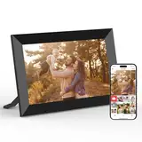 MRQ 10,1 Zoll Digitaler Bilderrahmen, WiFi, Frameo, 1280×800HD Touchscreen Fotorahmen Elektronisch, Automatisch Drehung Frame, Micro SD Karte, Digitale Bildschirm mit Kalender/Wetter/Bilder/Videos