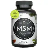 MSM Tabletten - 2000mg MSM (Methylsulfonylmethan) je Tagesdosis - 365 Tabletten (6 Monate) - Mit natürlichem Vitamin C aus Acerola - Hochdosiert, vegan, laborgeprüft, ohne unerwünschte Zusätze