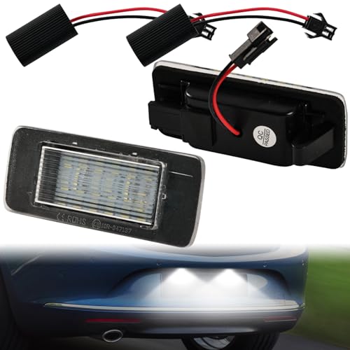AUTOXBERT LED Kennzeichenbeleuchtung Für Opel Astra J Estate 2009-2015 Für Opel Zafira Tourer C 2011-UP, 2 Stücke 6500K 18SMD LED Kennzeichenleuchten