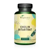 Cholin Bitartrat Kapseln | Hochdosiert: 1400 mg Cholin-Bitartrat pro Tag | 4 Monate Vorrat | Deutsche Produktion | Laborgeprüft | Ohne Zusätze | 120 Stück | Vegan von Vegavero®