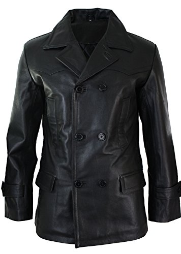 Infinity Leather Herren Lederjacke 100% Echtleder 3/4 Doppelt Breasted Mantel Jaken Klassisch