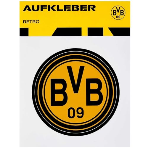 Borussia Dortmund Sticker - Retro Logo - Ø 8 cm Aufkleber schwarzgelb Sticker BVB 09