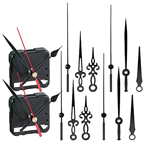 St. Leonhard Uhrwerk Links: 2er-Set Rückwärts laufende Uhrwerke mit 3 Zeiger-Sets (Uhrenlaufwerk, Linksdrehende Uhr, linksdrehend)