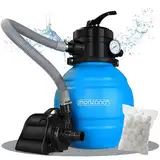 Monzana® Sandfilteranlage MZPP100 5000 l/h bis 20.000L Pool inkl Filterbällen 7 Wege Ventil 2in1 Adapter Ø32-38mm 180W Filteranlage Pumpe Filterkessel