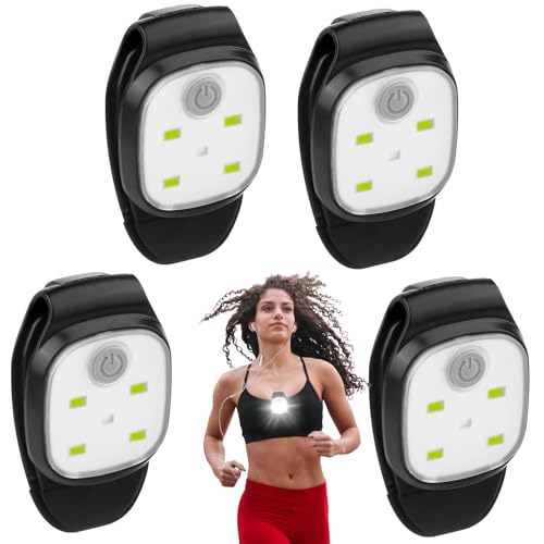Nizirioo 4 Stück LED Clip Lampe: LED Clip Lauflicht Joggen Reflektierend USB Wiederaufladbar Clip Lampe 4 Beleuchtungsmodi Mini Stirnlampe für Outdoor Laufen Joggen Hundespaziergang Angeln Campen