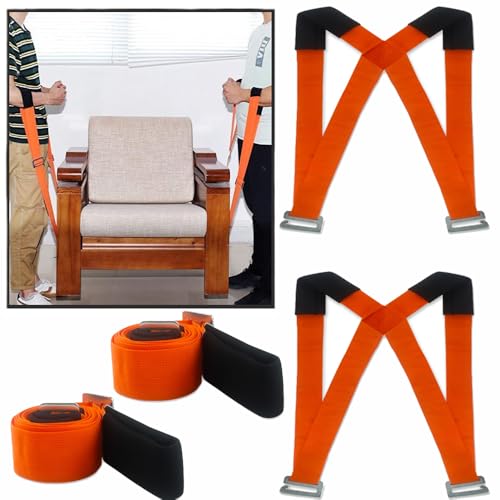 Tragegurte Umzug, 2 Personen Tragegurt, Transportgurt, Mobelgurt,Hebegurt zum Ergonomischen und Eifachen Heben Von Gegenstände bis zu 300 kg Haushaltsgeräte und vieles mehr