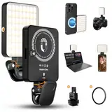 BNEHHOV 128 LED Selfie Licht, 3000-6500K Magnetisches Selfie Licht Handy mit 3 Lichtmodi und 10 Stufen Helligkeit, 3000mAh Wiederaufladbare Clip Videolicht für Telefon, Laptop, Video, Makeup, TikTok