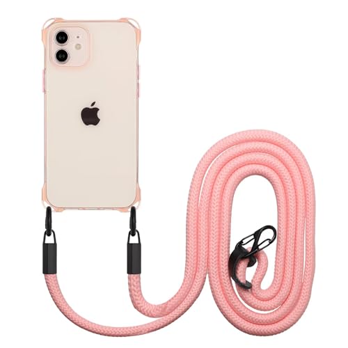 Miagon Crossbody Handykette Hülle für iPhone 11,Klar Umhängeband Transparent Handyhülle Anti-Vergilbung Stoßfest Schutzhülle mit Umhängekordel