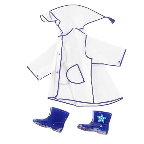 NICEYEA Kinder Wasserdicht Regenponcho Transparent Regenmäntel mit Kapuze für Mädchen Jungen Atmungsaktiv Raincoat Regencape Regenschutz für Outdoor Radfahren Wandern Camping, Wiederverwendbar