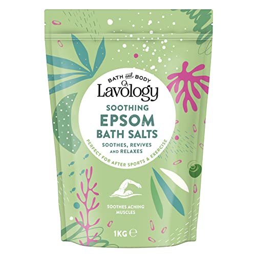 Lavology Epsom Bade salz Alle natürlichen Inhaltsstoffe Beruhigend, entspannend, 1kg