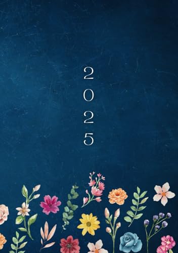 2025: Kleiner Dicker A5 Kalender 1 Tag 1 Seite | Taschenformat Kalenderbuch 394 Seiten | auch Samstag und Sonntag | geeignet als Terminplaner | Tagesplaner | Tagebuch | Notizbuch | Cover Blau