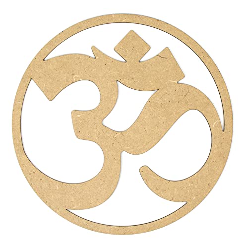 CONTRAXT Ohm zeichen Spirituelle deko holz. Mandala wandbild aus holz Vintage meditation zubehör indien indische om zeichen symbole deko buddha wanddeko esoterik dekoration (Ohm, MDF)