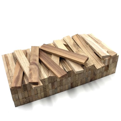 80x Holzleiste 22x8x160mm Nussbaum lose Bastelklötzchen zum Basteln Bastelstäbe Nuss (Nussbaum 22x8mm)