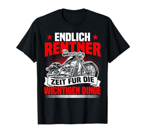 Motorrad Rente Geschenk Männer Abschiedsgeschenk Herren Biker Rentner 2024 Abschied Zeit Für Die Wichtigen Dinge T-Shirt Schwarz Klein