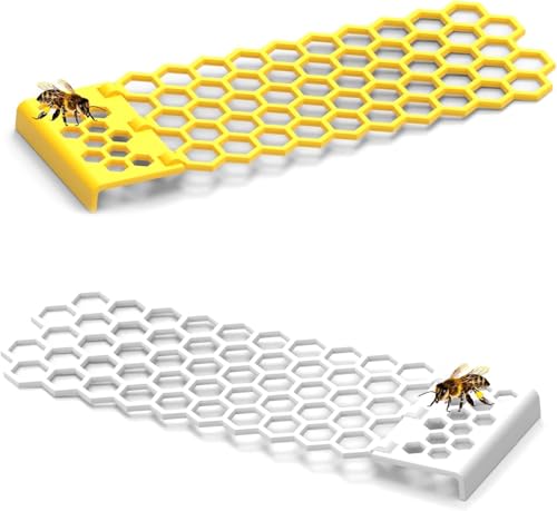 Bienenwabe Bienenleiter 2 Stück Kunststoff Bee Station Wabe Faltbar Vogeltränke Schwimmende Leiter für Bienenhäuser Teich Gärten Vogelbad Schwimmbad
