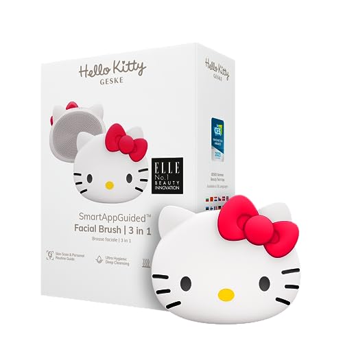 GESKE x Hello Kitty | SmartAppGuided™ Facial Brush | 3 in 1 | Gesichtsreinigungsbürste | Reinigungsbürste | Gesichtsbürste aus Silikon | Hautreinigung | Skincare | sanfte Reinigung | Gesichtsreiniger