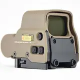 ACEXIER Holographischer Reflex 1x Rotpunktvisier Optik Zielfernrohr Picatinny Weaver 20mm Schnellverschluss-Halterungsbasis für Taktische Jagd Airsoft (Tan)