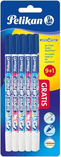 Pelikan Tintenlöscher Super Pirat, Set mit 10 Tintenkillern, Strichstärke B (breit), 9+1 Stück, 317545