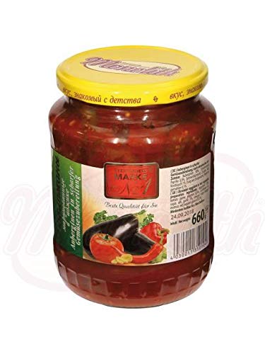 Auberginen in scharfer Gemüsezubereitung 660g Баклажаны маринованные в aджике