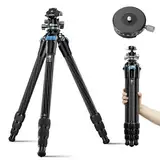 SIRUI 130cm Carbon Reisestativ AM-284 Fotostativ, Kompaktes Professionelles Stativ Kamera mit KS-30 Niedrigprofil-Kugelkopf, Schnellwechsel-System, Tragfähigkeit bis 15kg