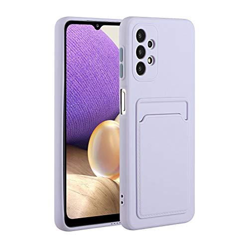 Nadoli Silicone Hülle für Samsung Galaxy A32 5G,Ultra Dünne Stoßfeste Kratzfest Wallet Weich TPU Schutzhülle Handyhülle mit Kredit Kartenhalter