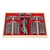 104Pcs Testlinsen-Set, 38x27x6cm Optisch Messbrille Linse Augenoptiker Metal Optometry Optical Trial Lens Set mit Optometrie Testrahmen für MRT für Optiker und Augenkliniken Geeignet