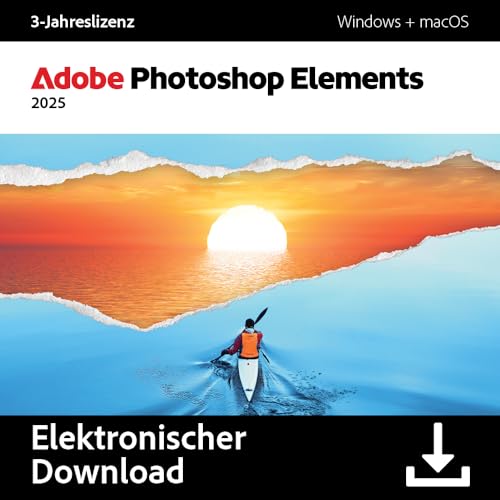 Adobe Photoshop Elements 2025 |3-Jahreslizenz | 1 Gerät│1 Benutzer│PC/Mac│ Download