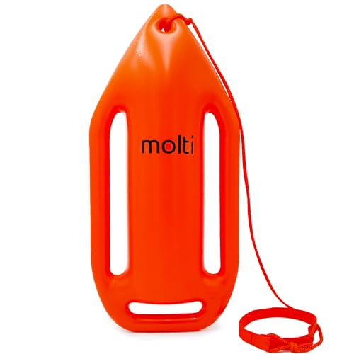 molti Schwimmboje 51 x 23 cm – Schwimmhilfe mit Schlepptau 130 cm für Kinder & Erwachsene wasserdichte Sicherheitsboje für Freiwasser, Schwimmtraining, Strand, Pool & Meer (Seil 130cm)