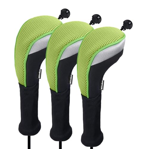 Andux 3/Pack Langer Hals Golf Hybrid Club Head Covers mit baren Keine. Tag ctmt-02, grün