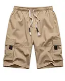 NANAMEEI Bermuda Shorts Herren Stretch Kurze Hose Sommer Herren Leicht Herren Bermuda Shorts Cargo Kurze Hose Herren Khaki 3XL